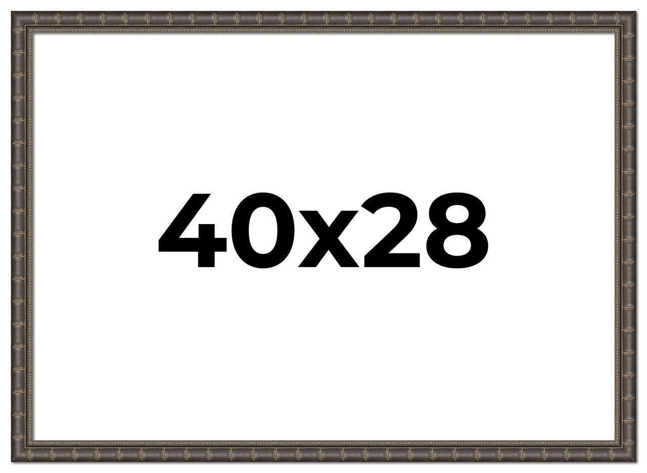 40x28 Modern Bamboo Picture Frame with UV-Resistant Acrylic & Acid Free Backing, Available in 5 Finishes - Gold, Silver, Brown, Black, and Natural